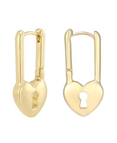 Adornia Padlock Hearts Small Hoop Earrings In Gold