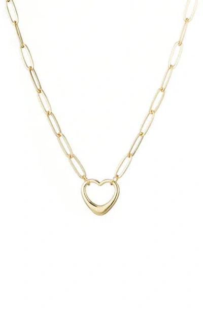 ADORNIA ADORNIA PAPERCLIP CHAIN HEART PENDANT NECKLACE