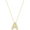 Adornia Pavé Bubble Initial Pendant Necklace In Gold