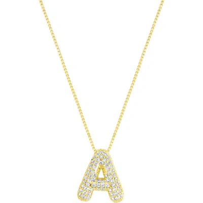 Adornia Pavé Bubble Initial Pendant Necklace In Gold