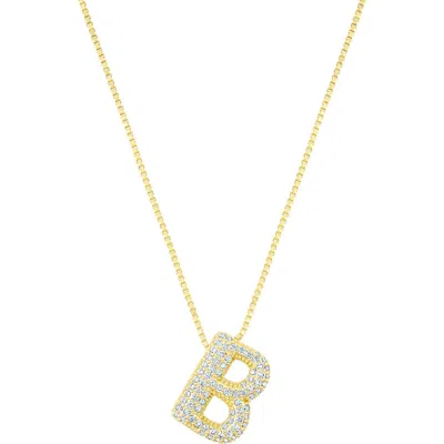 ADORNIA ADORNIA PAVÉ BUBBLE INITIAL PENDANT NECKLACE