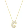 Adornia Pavé Bubble Initial Pendant Necklace In Gold
