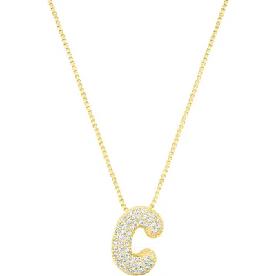 Adornia Pavé Bubble Initial Pendant Necklace In Gold