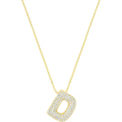 ADORNIA ADORNIA PAVÉ BUBBLE INITIAL PENDANT NECKLACE