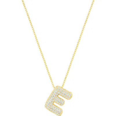 Adornia Pavé Bubble Initial Pendant Necklace In Gold