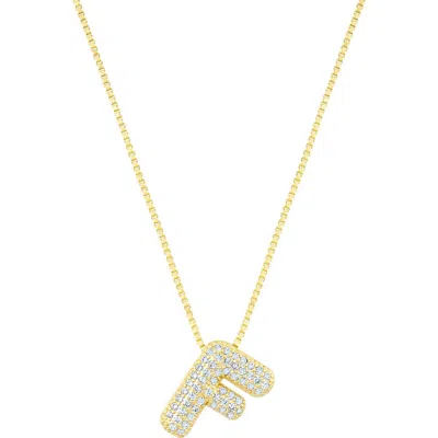 ADORNIA ADORNIA PAVÉ BUBBLE INITIAL PENDANT NECKLACE