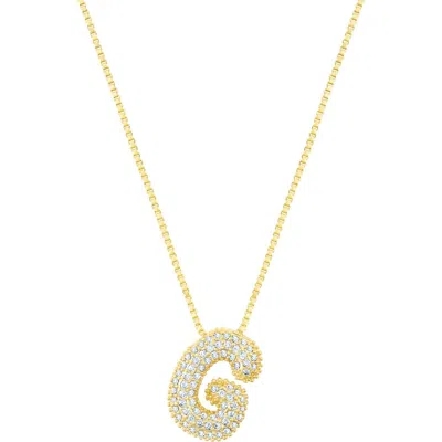 Adornia Pavé Bubble Initial Pendant Necklace In Gold