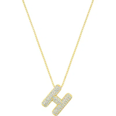Adornia Pavé Bubble Initial Pendant Necklace In Gold