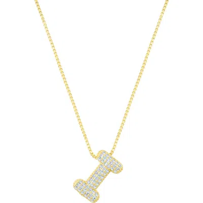 Adornia Pavé Bubble Initial Pendant Necklace In Gold