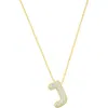 Adornia Pavé Bubble Initial Pendant Necklace In Gold-j
