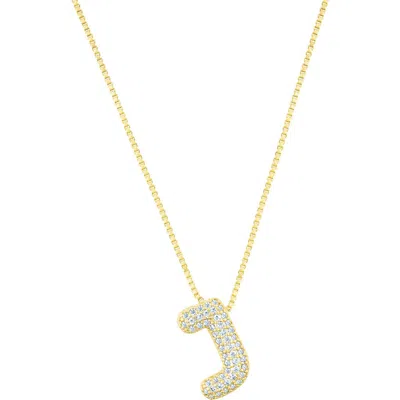 Adornia Pavé Bubble Initial Pendant Necklace In Gold