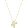 Adornia Pavé Bubble Initial Pendant Necklace In Gold-k
