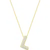 Adornia Pavé Bubble Initial Pendant Necklace In Gold