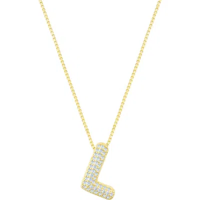 Adornia Pavé Bubble Initial Pendant Necklace In Gold