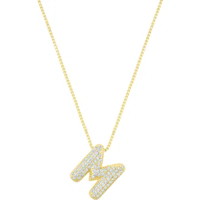 Adornia Pavé Bubble Initial Pendant Necklace In Gold