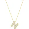 Adornia Pavé Bubble Initial Pendant Necklace In Gold