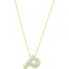 Adornia Pavé Bubble Initial Pendant Necklace In Gold