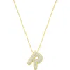 Adornia Pavé Bubble Initial Pendant Necklace In Gold