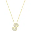 Adornia Pavé Bubble Initial Pendant Necklace In Gold