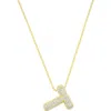 Adornia Pavé Bubble Initial Pendant Necklace In Gold