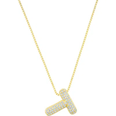 Adornia Pavé Bubble Initial Pendant Necklace In Gold