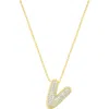 Adornia Pavé Bubble Initial Pendant Necklace In Gold