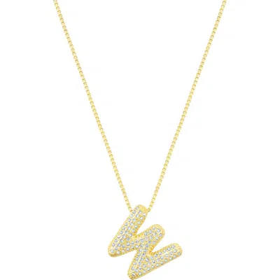 Adornia Pavé Bubble Initial Pendant Necklace In Gold