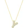 Adornia 14k Gold Plated Pave Bubble Letter Necklace In Gold-y