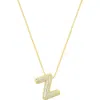 Adornia 14k Gold Plated Pave Bubble Letter In Gold-z