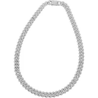 Adornia Pavé Crystal Cuban Link Necklace In Silver