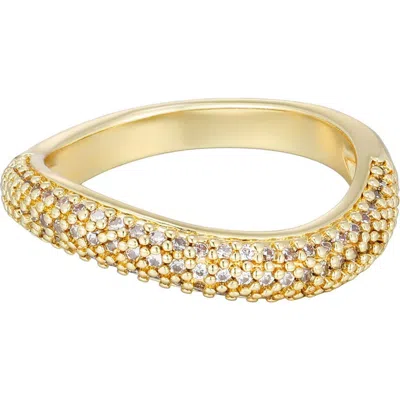 Adornia Pavé Cubic Zirconia Curved Chunky Band Ring In Orange