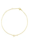 Adornia Pavé Cubic Zirconia Initial Anklet In Gold-a