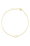 Adornia Pavé Cubic Zirconia Initial Anklet In Gold-b