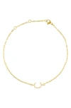 Adornia Pavé Cubic Zirconia Initial Anklet In Gold-c