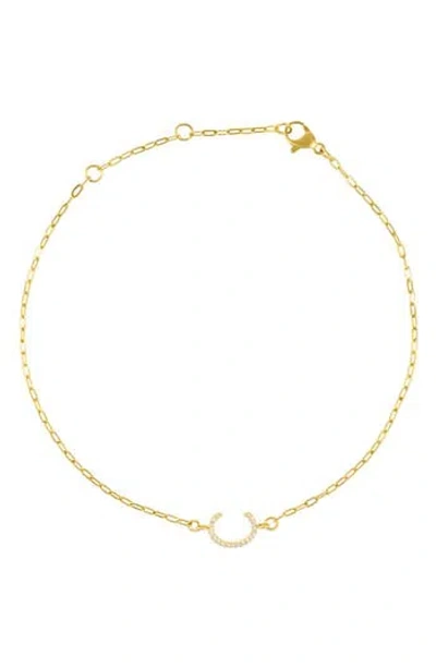 Adornia Pavé Cubic Zirconia Initial Anklet In Gold-c