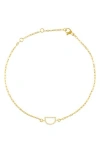 Adornia Pavé Cubic Zirconia Initial Anklet In Gold-d