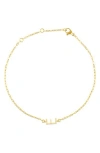 Adornia Pavé Cubic Zirconia Initial Anklet In Gold-e