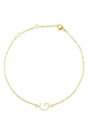 Adornia Pavé Cubic Zirconia Initial Anklet In Gold-g