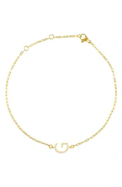 Adornia Pavé Cubic Zirconia Initial Anklet In Gold-g