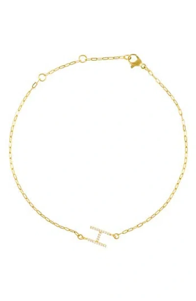 Adornia Pavé Cubic Zirconia Initial Anklet In Gold-h