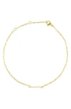 Adornia Pavé Cubic Zirconia Initial Anklet In Gold-i