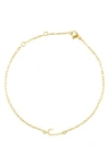 Adornia Pavé Cubic Zirconia Initial Anklet In Gold-j
