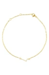 Adornia Pavé Cubic Zirconia Initial Anklet In Gold-l