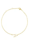Adornia Pavé Cubic Zirconia Initial Anklet In Gold-m