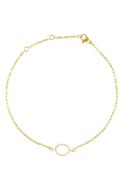 Adornia Pavé Cubic Zirconia Initial Anklet In Gold-o