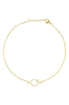 Adornia Pavé Cubic Zirconia Initial Anklet In Gold-q