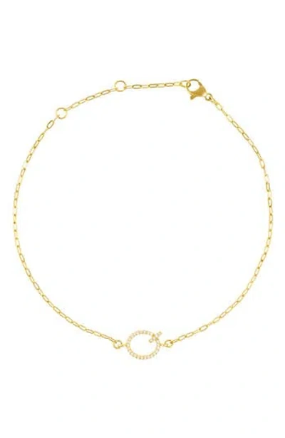 Adornia Pavé Cubic Zirconia Initial Anklet In Gold-q