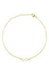 Adornia Pavé Cubic Zirconia Initial Anklet In Gold-s