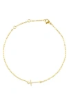 Adornia Pavé Cubic Zirconia Initial Anklet In Gold-t
