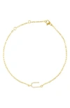 Adornia Pavé Cubic Zirconia Initial Anklet In Gold-u